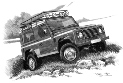 Land Rover Drawing Best