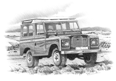 Land Rover Drawing High-Quality