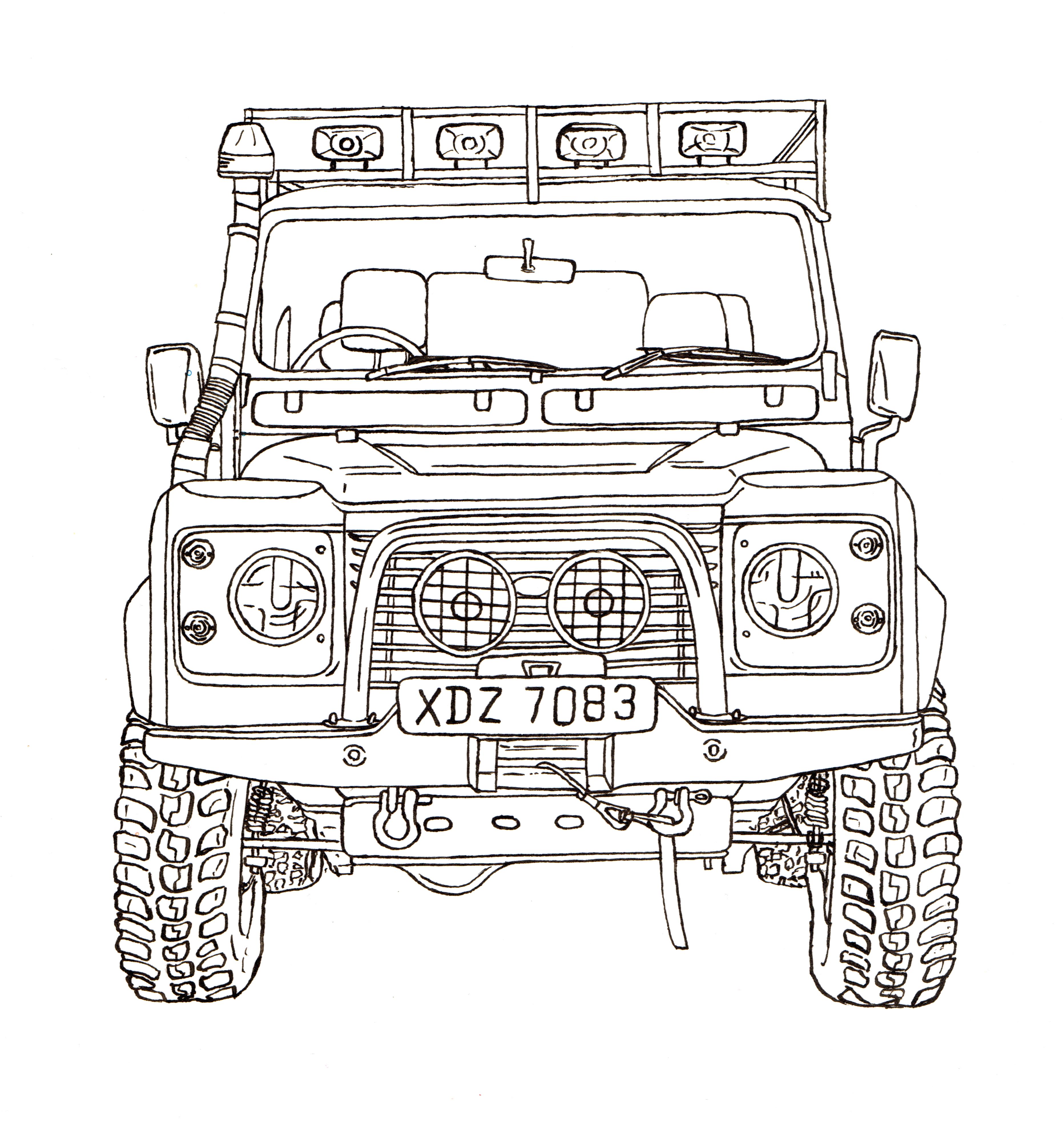 Land Rover Drawing Image