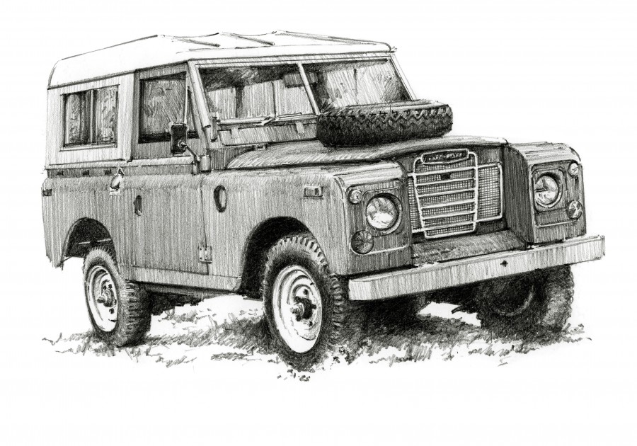 Land Rover Drawing Pic