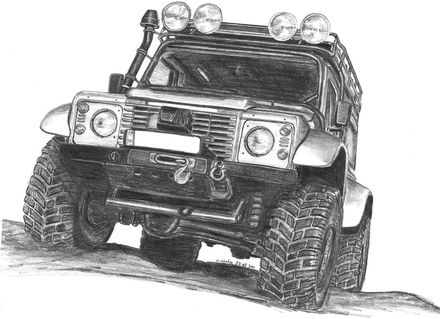 Land Rover Drawing Sketch