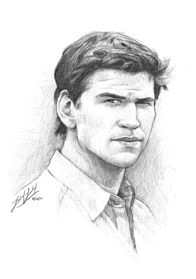 Liam Hemsworth Drawing Sketch