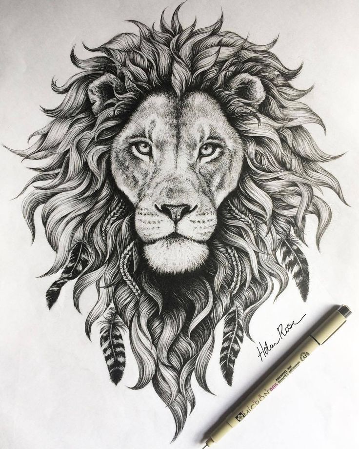 Simple Lion Head Tattoo Fake Tattoo – neartattoos