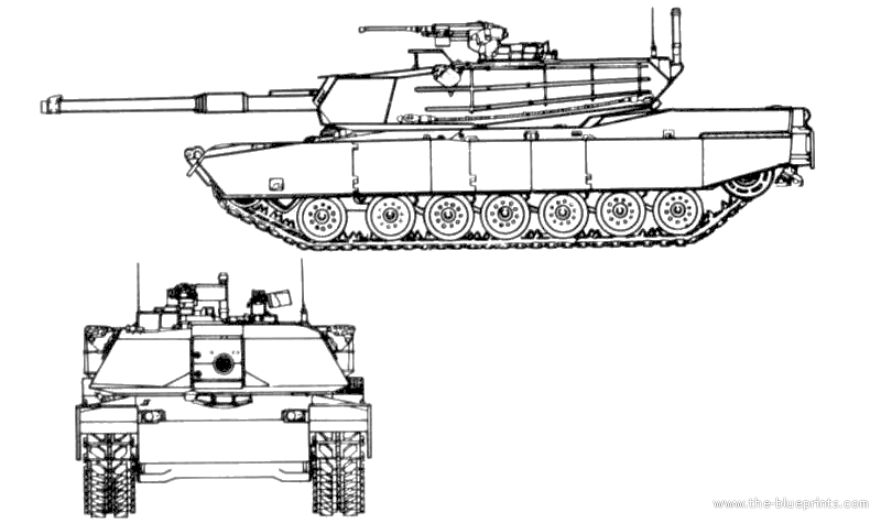 M1 Abrams Tank Art Drawing