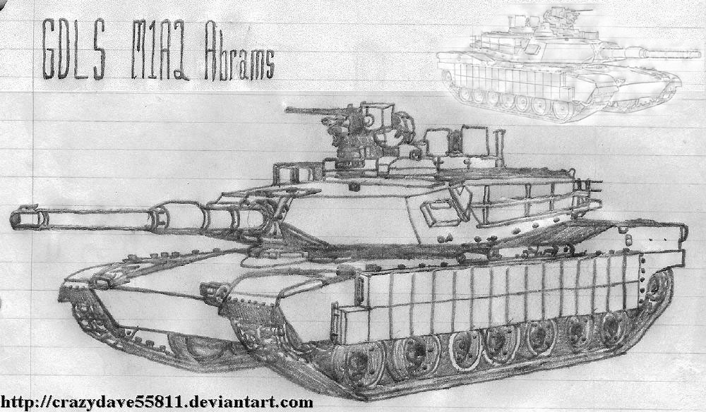M1 Abrams Tank Drawing Beautiful Image