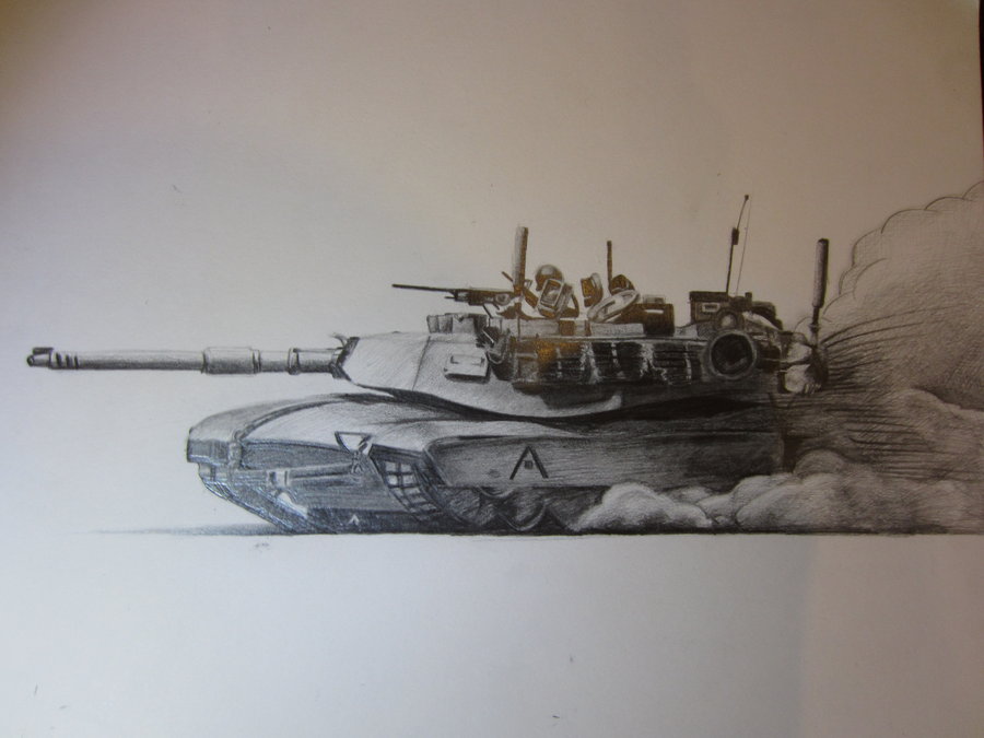 M1 Abrams Tank Drawing Realistic