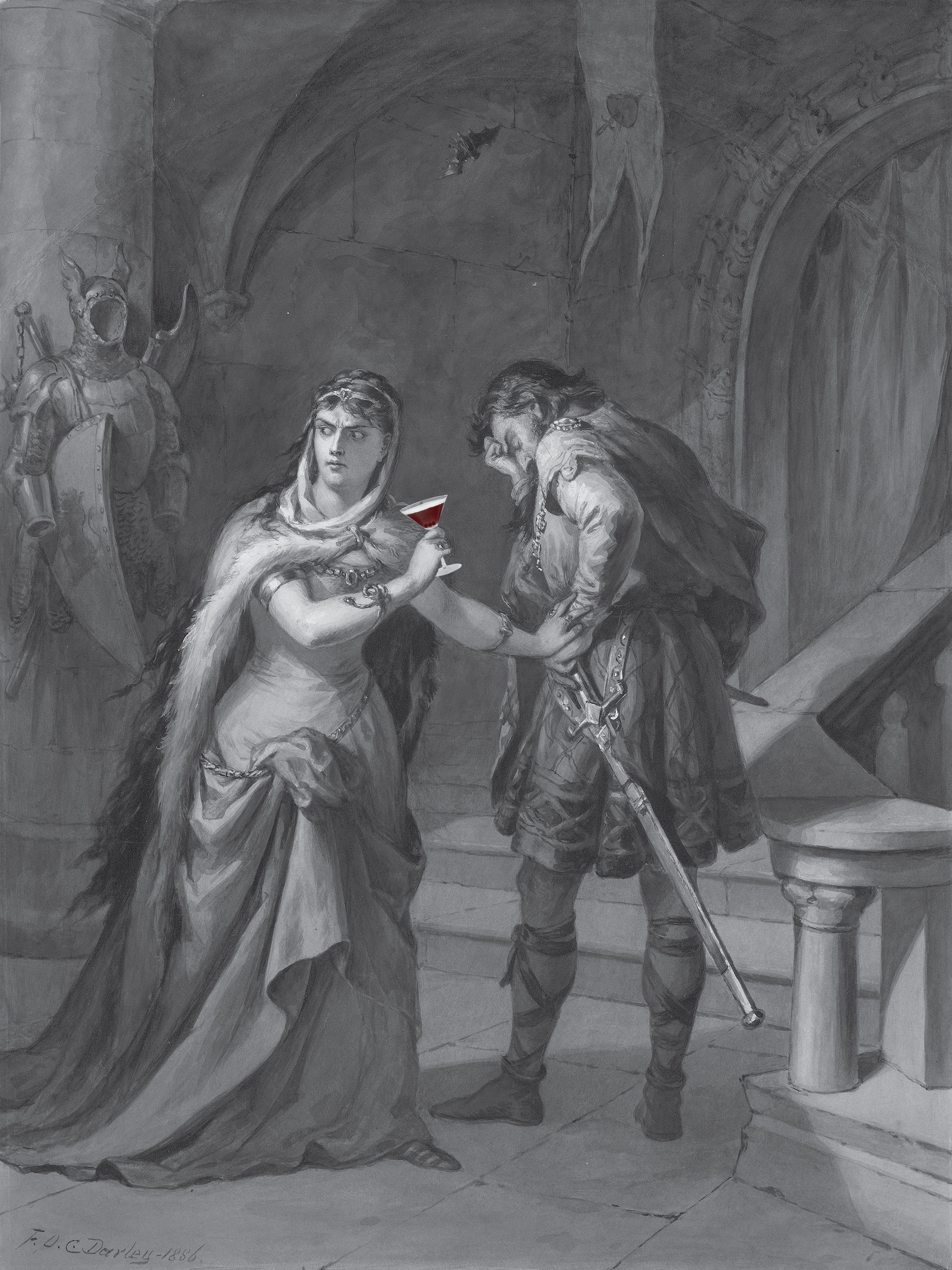 Macbeth And Lady Macbeth Drawing Sketch