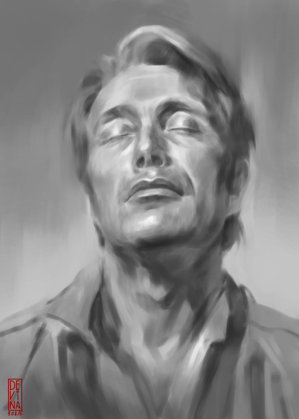 Mads Mikkelsen Drawing High-Quality