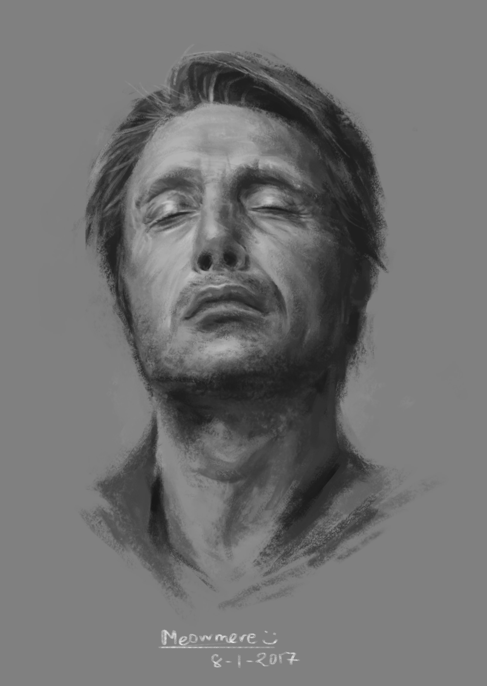 Mads Mikkelsen Drawing Realistic