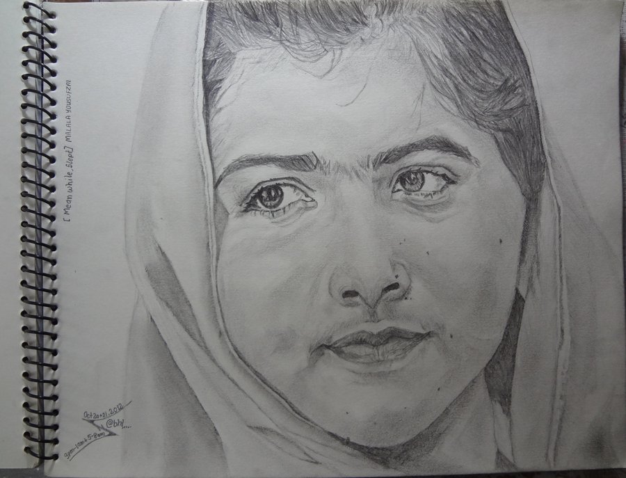 Malala Yousafzai Drawing High-Quality