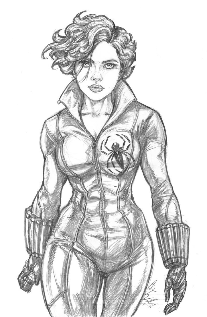 Black Widow Drawing by Chris DelVecchio - Pixels