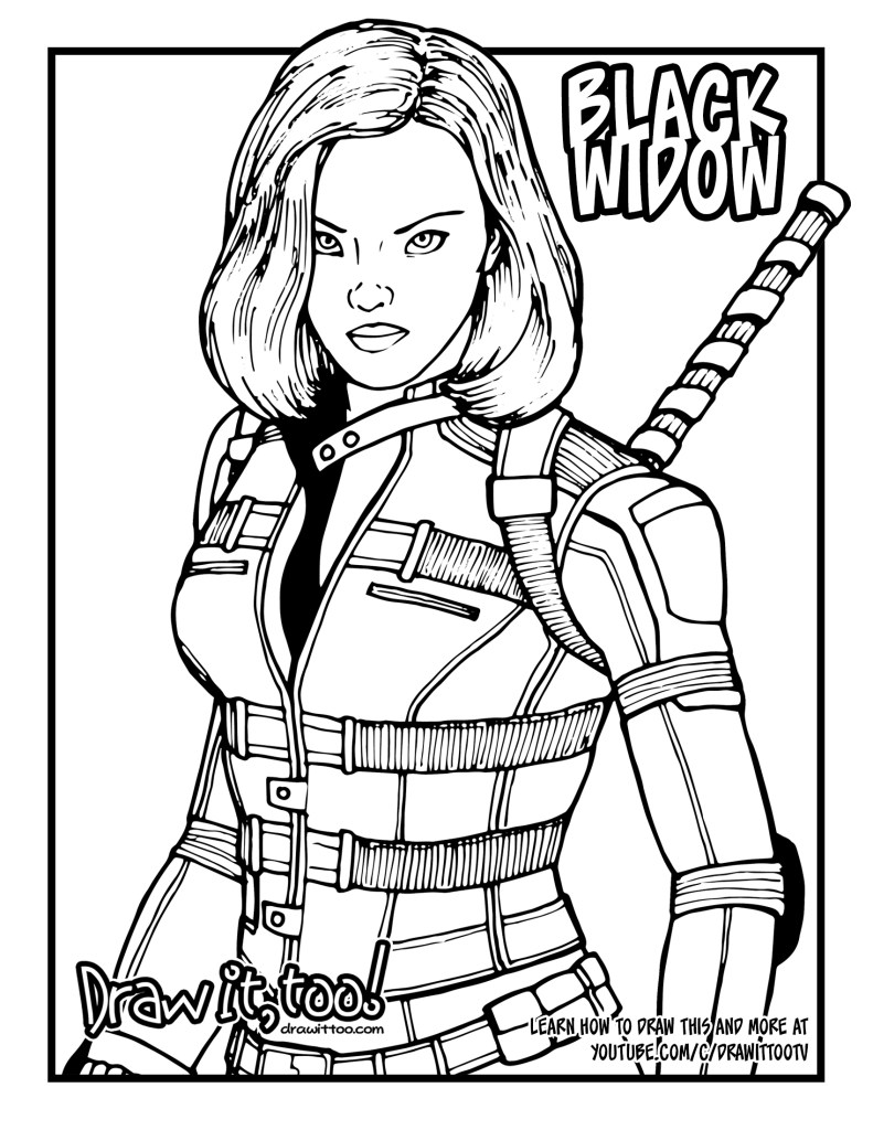 Marvel Black Widow Drawing Sketch