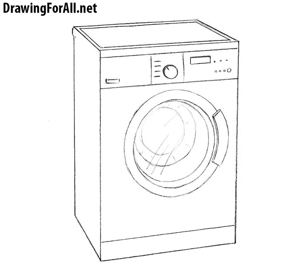 Mechanical Washing Machine Drawing Pic