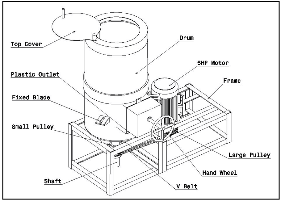 Mechanical Washing Machine Drawing