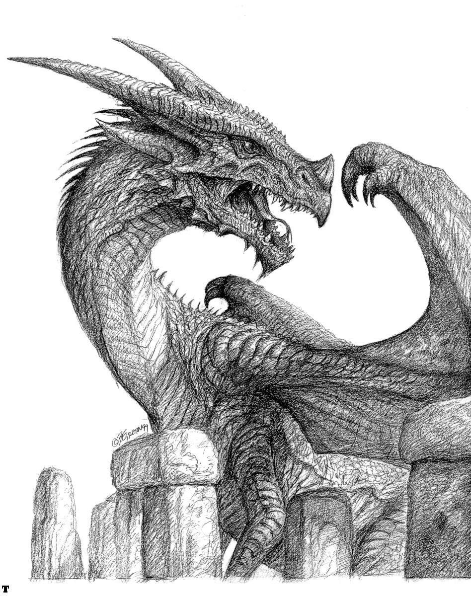 Medieval Dragon Drawing Image - Drawing Skill