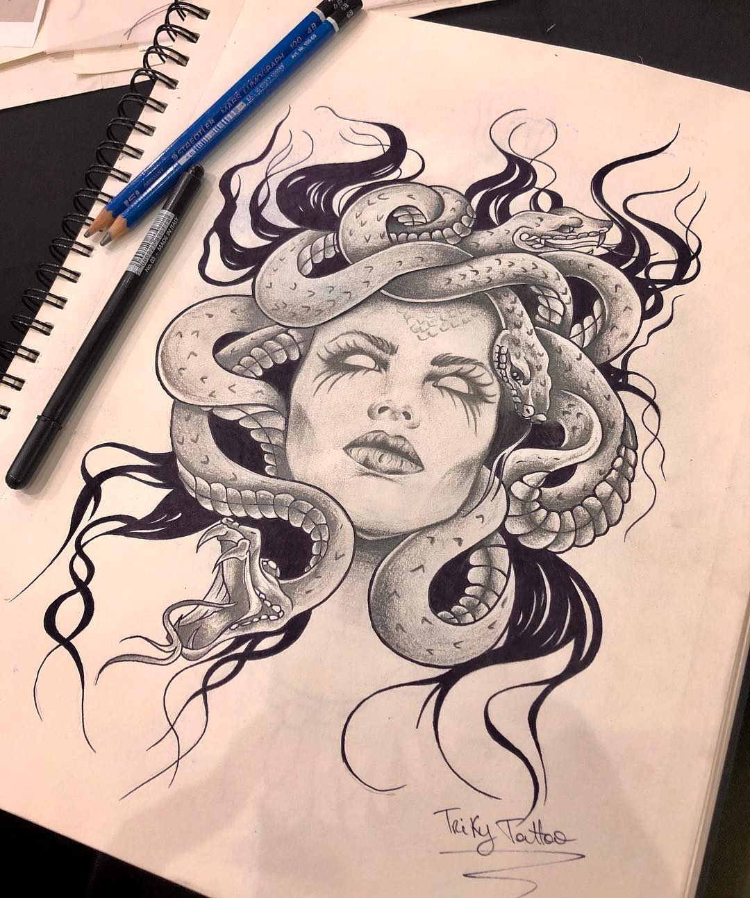 Medusa Drawing Sketch