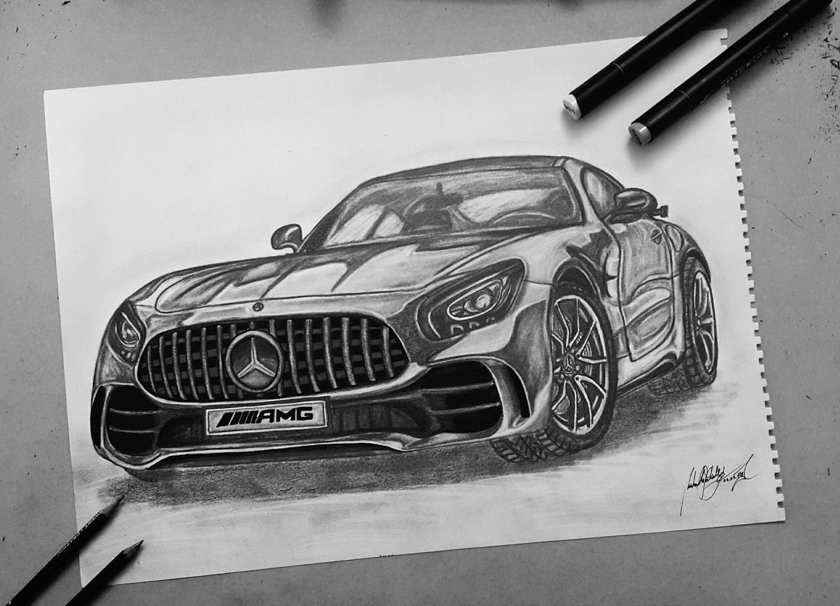 Mercedes Benz Drawing Beautiful Art