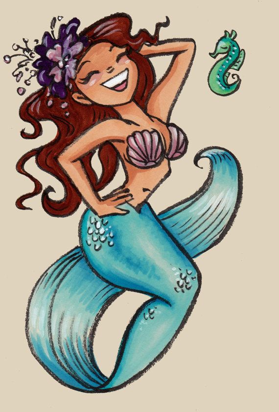 Mermaid Girl Drawing Photo
