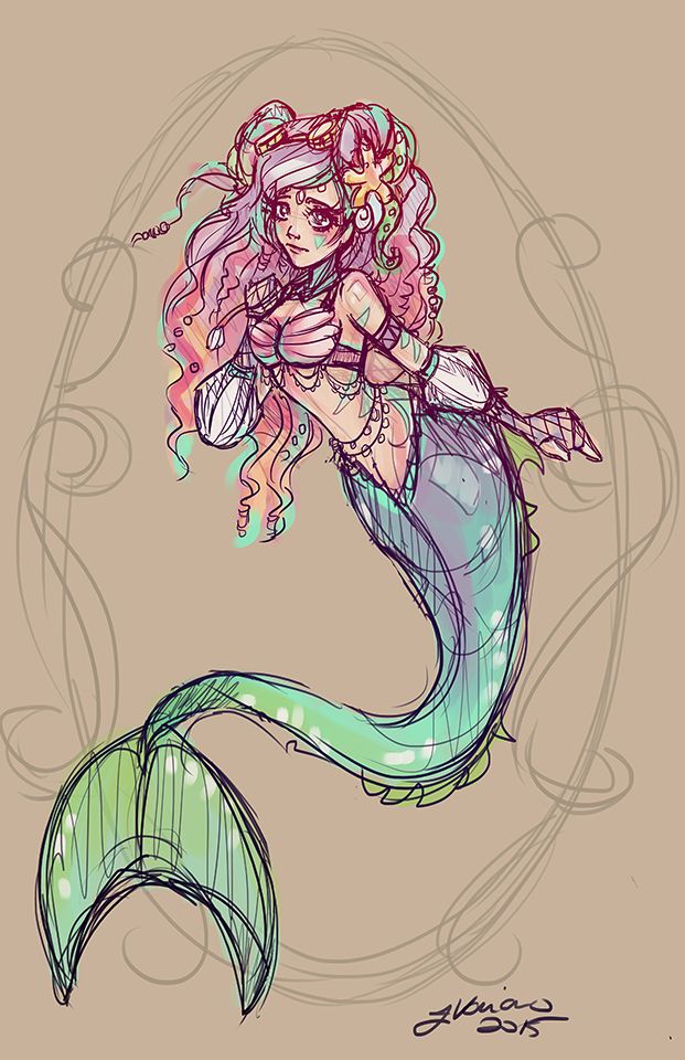 Mermaid Girl Drawing Pics