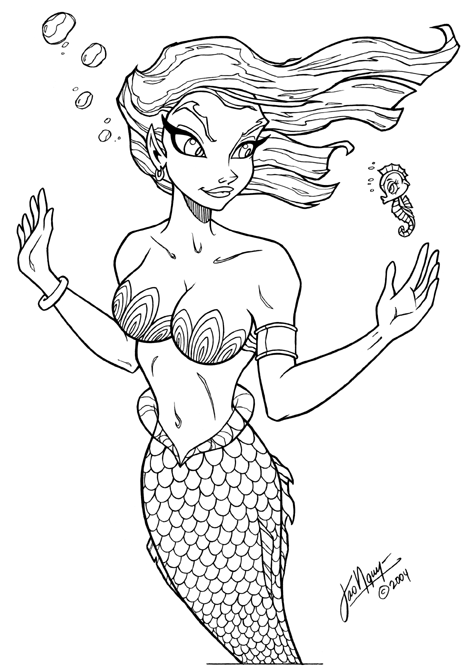 Mermaid Girl Drawing Realistic