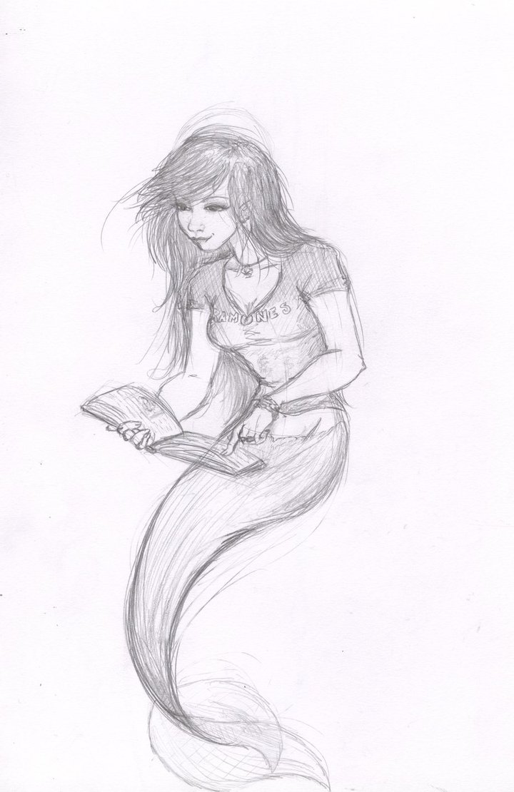 Mermaid Girl Drawing Sketch