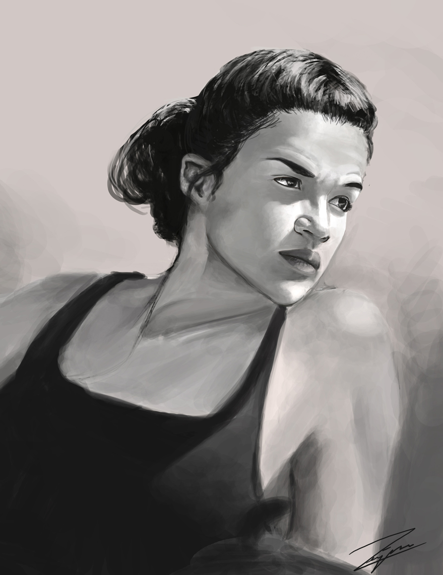 Michelle Rodriguez Drawing Sketch
