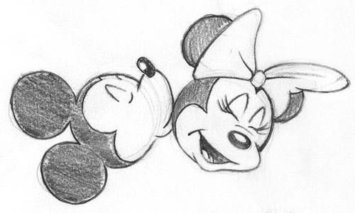 Mickey Mouse And Minnie Mouse Kissing Drawing Images