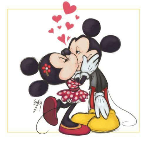 Mickey Mouse And Minnie Mouse Kissing Drawing Pics