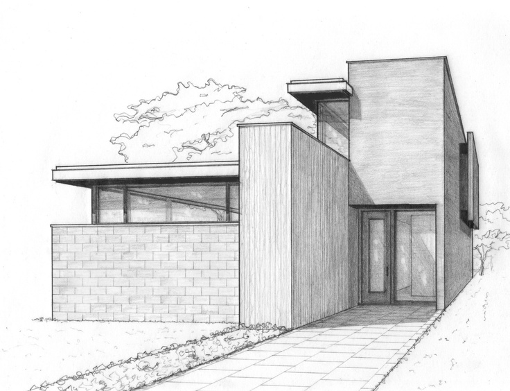 Modern Home Drawing Beautiful Image