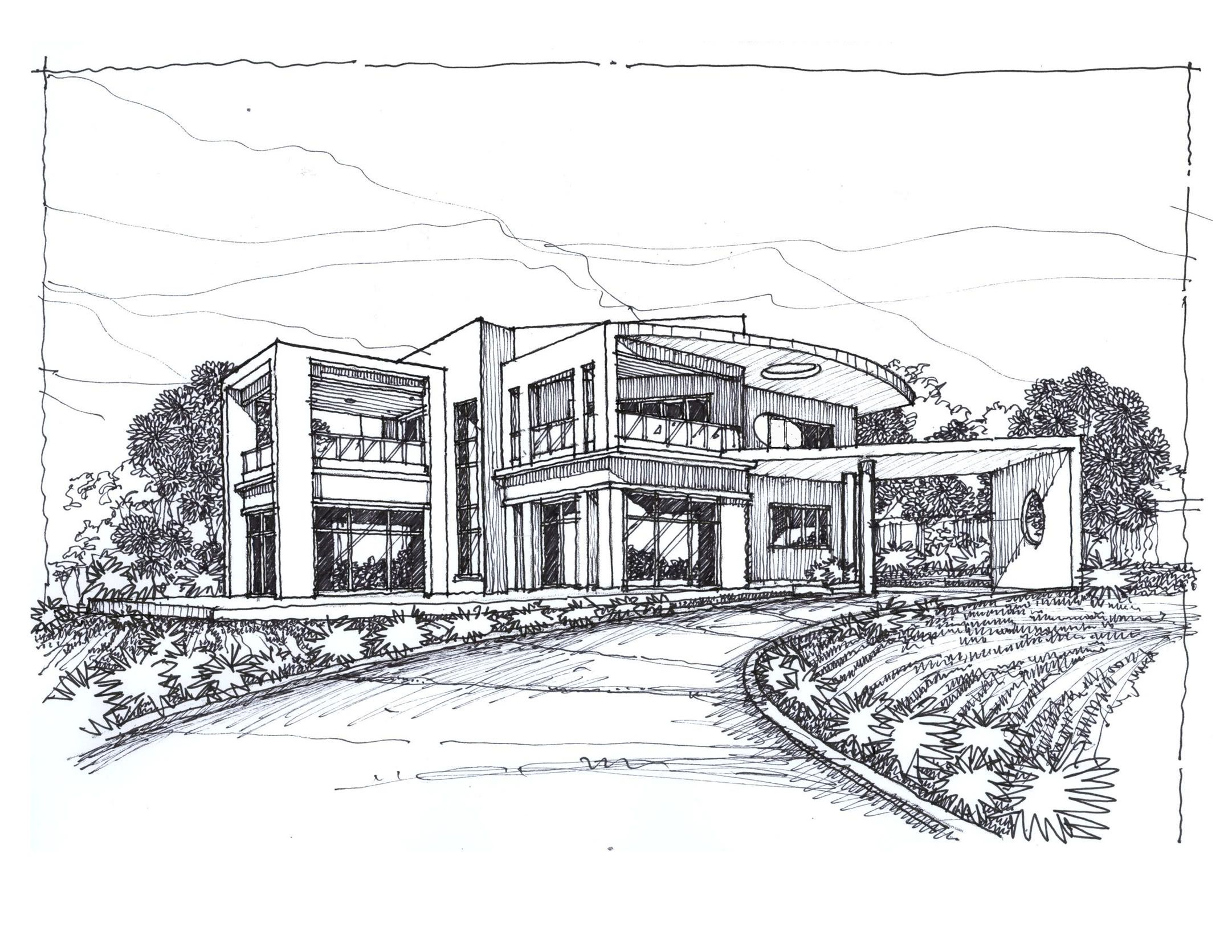 Modern Home Drawing Image