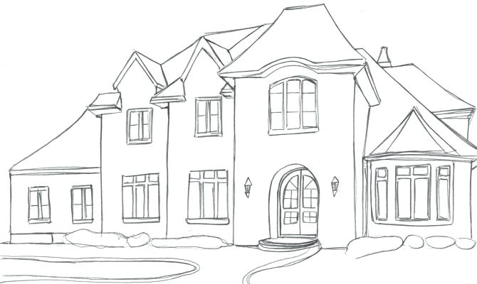 Modern Home Drawing Pic