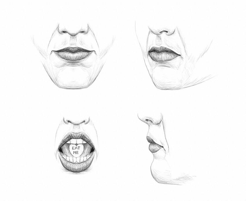 Mouth Drawing Realistic