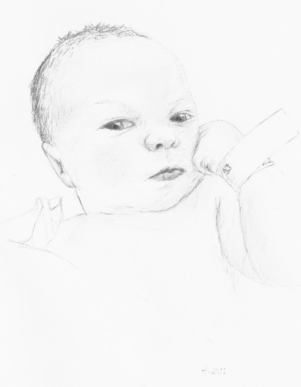 Newborn Baby Drawing Art