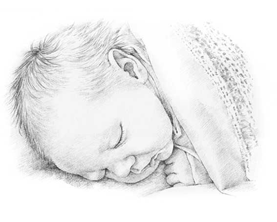 Newborn Baby Drawing Photo