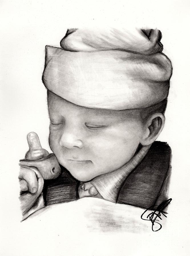 Newborn Baby Drawing Realistic
