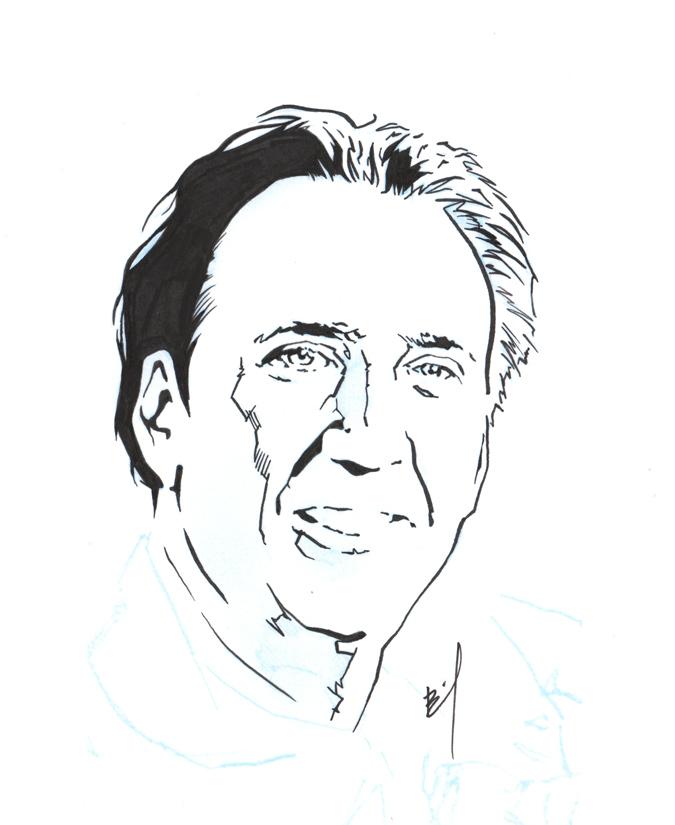 Nicolas Cage Drawing Sketch
