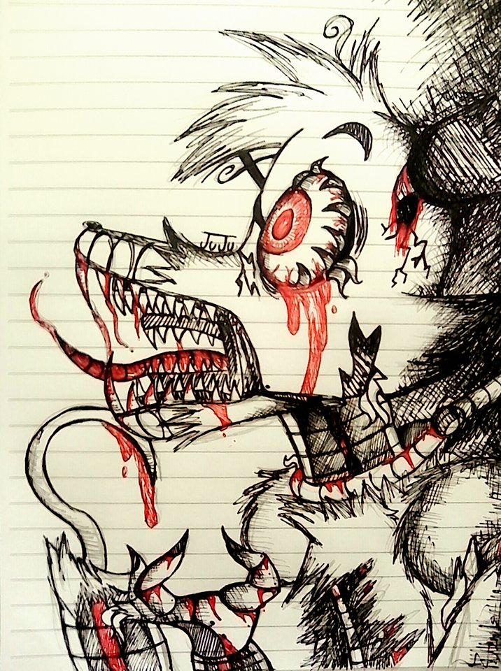 Nightmare Foxy Drawing Photo
