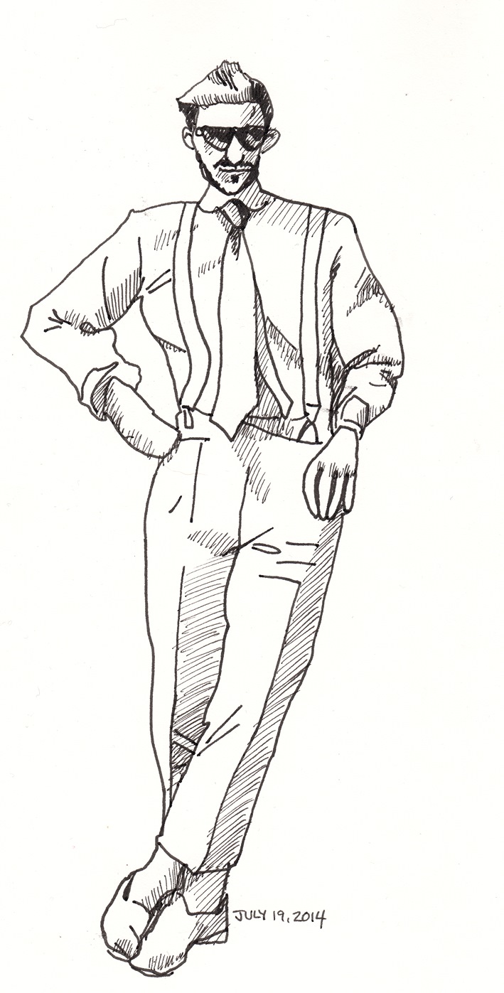 Old Man Standing Drawing Picture