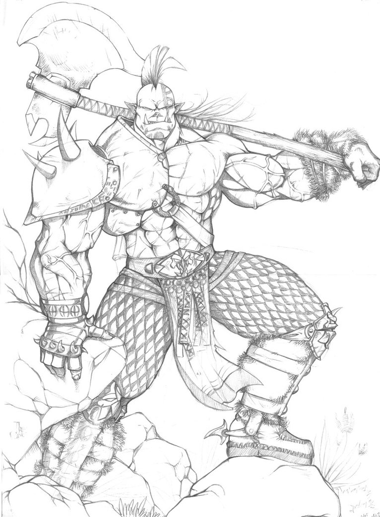 Orc Warrior Drawing Art