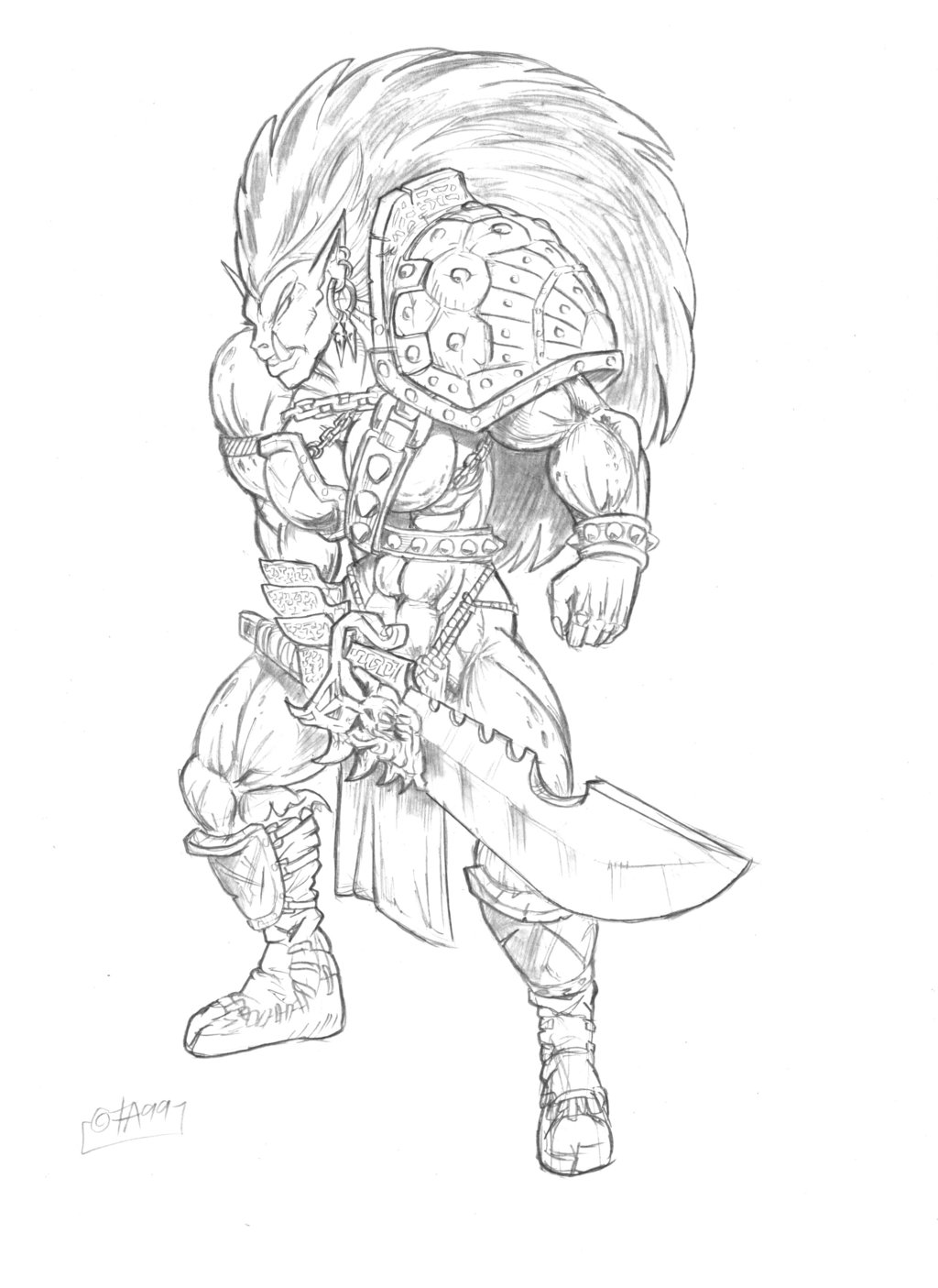 Orc Warrior Drawing Beautiful Art