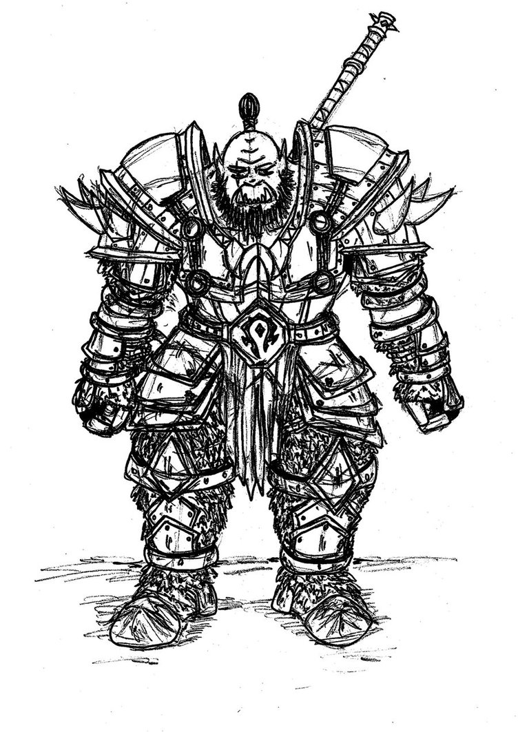 Orc Warrior Drawing Beautiful Image