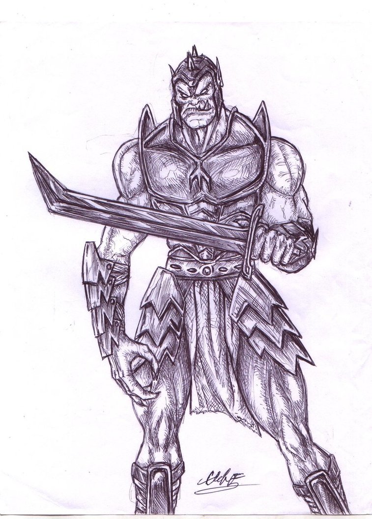 Orc Warrior Drawing High-Quality