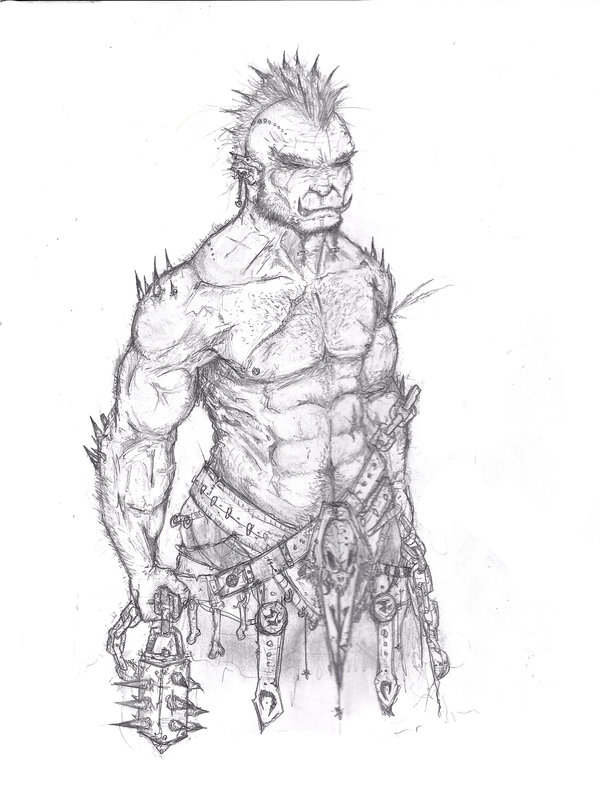 Orc Warrior Drawing Realistic