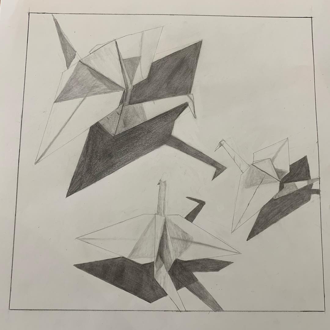 Origami Drawing High-Quality