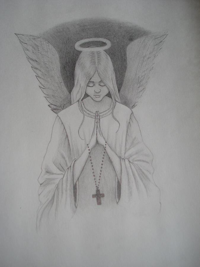 Praying Angel Art Drawing