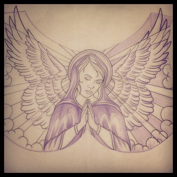 Praying Angel Drawing Beautiful Image