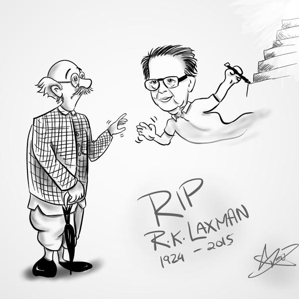 R K Laxman Drawing Photo