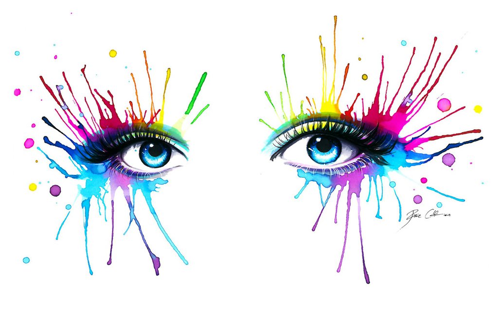 Rainbow Eyes Art Drawing