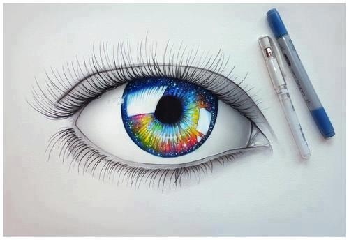 Rainbow Eyes Drawing Amazing