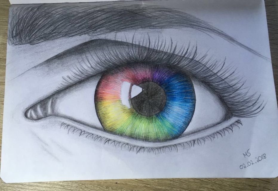 Rainbow Eyes Drawing Image